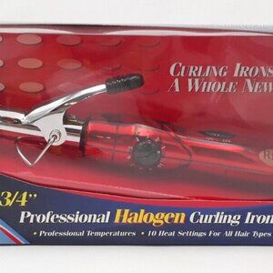 Red Hots 3/4" Professional Halogen Curling Iron 10 Heat Settings Hot Tools